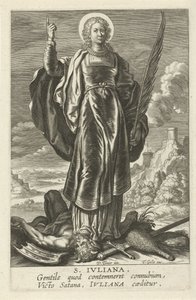 Saint Juliana, Female Saints, Speculum Illustratum Virginum by Theodoor Galle