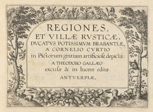 Title Page for "Regions and Rustic Villas" by Theodor Galle