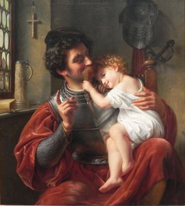 The Warrior and His Child by Theodor Hildebrandt