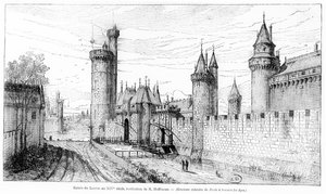 Entrance to the Louvre in the 14th century, 1885