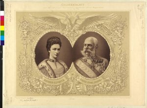 Emperor Franz Joseph I of Austria with Family (Commemorative Paper of the 40th Wedding Anniversary, 24 April 1854 - 1894) by Theodor Mayerhofer