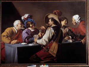Card players, the brelan by Theodor Rombouts