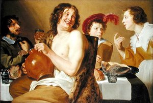 Figures Eating and Drinking Around a Table