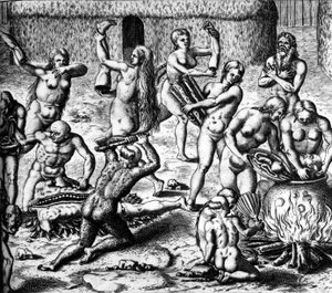 Scene of cannibalism