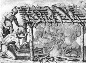 Timucuan Indians Drying Food