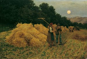 Moonrise After the Harvest I by Theodor von Hormann