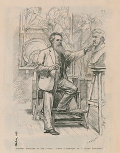 Sculptor Thomas Woolner at Work in His Studio by Theodore Blake Wirgman