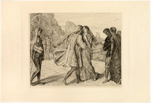 O My Fair Warrior!, plate five from Othello by Théodore Chassériau