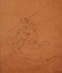 Arab Holding the Head of His Dying Horse by Theodore Gericault