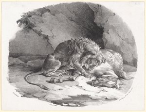 A Horse Being Devoured by a Lion by Theodore Gericault