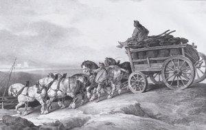Coal Wagon Drawn by Horses