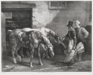 Two Post-Horses at a Stable Door