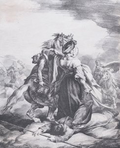 Mameluck Defending a Wounded Trumpeter by Theodore Gericault