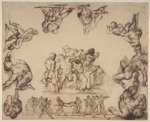 The Rescue of a Drowned Man (recto); Study of a Horse (verso) by Theodore Gericault