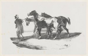 Three Horses Being Led to the Slaughterhouse by Theodore Gericault
