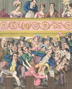 Theatrical Pleasures, Plate 2: Contending for a Seat, ca. 1835 by Theodore Lane