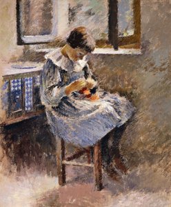 Girl Sewing by Theodore Robinson