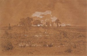 Evening Landscape with a Marsh by Theodore Rousseau