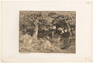 Oak Trees on Rocks by Theodore Rousseau