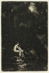 A Nymph Bathing, Moonlight by Theodore Roussel