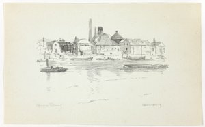 Battersea from the River, Low Tide by Theodore Roussel