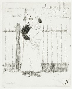 Emma and Her Baby, Chelsea Embankment by Theodore Roussel