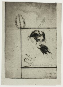 Head of a Girl Leaning on Her Hand by Theodore Roussel