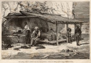 A tuna fishing lodge in the bay of Proelucca, Gulf of Fiume (or Rijeka, Istria)