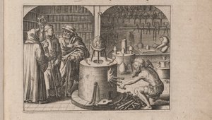 Illustration for Tripvs avrevs, hoc est, Tres tractatvs chymici selectissimi, 1618 by Theodore de Bry