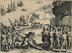 The Dutch disembarking in Calcutta