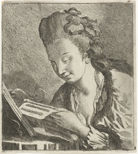 Young Woman Reading Sheet Music by Theodorus de Roode