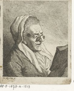 Old Woman Reading with Pince-Nez