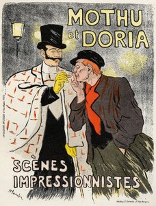 Art. Entertainment. The singers Mothu and Doria. Poster by Steinlen, France