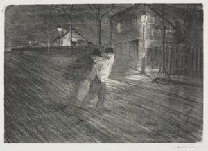 The Rue Coulaincourt by Théophile Alexandre Steinlen
