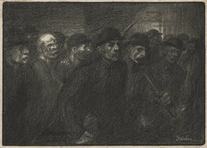 Workers Leaving the Factory by Théophile Alexandre Steinlen