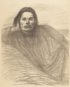 Portrait of Maxim Gorki Lying Down by Théophile Alexandre Steinlen