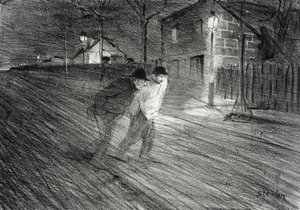 Caulaincourt Street by Théophile Alexandre Steinlen