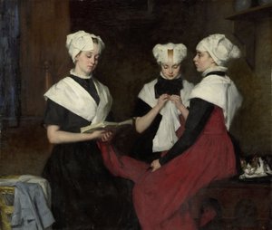 Three Girls from the Amsterdam Burgerweeshuis by Therese Schwartze