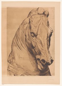 Head of the Unicorn from an Ancient Statue by Thiebautz (signed by artist)