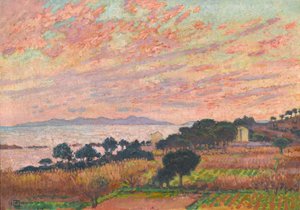 The Bay at Sunset Saint Clair, 1916 by Théo van Rysselberghe