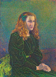 Young Woman in Green Dress by Théo van Rysselberghe