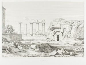 Corinth: Temple of Neptune by Théodore Caruelle d