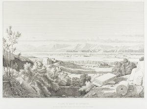 View of Delos: Cyclades. Port of Delos, Paros and Greater Delos by Théodore Caruelle d