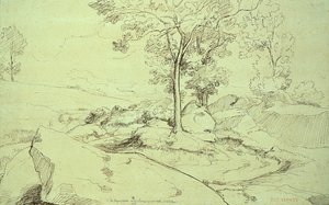 View of the Serpentara Between Olivano and Civitella by Théodore Caruelle d