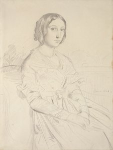Portrait of a Young Woman, Seated Three-Quarters to Left by Théodore Chassériau
