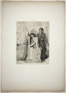 The Willow Song, plate nine from Othello by Théodore Chassériau
