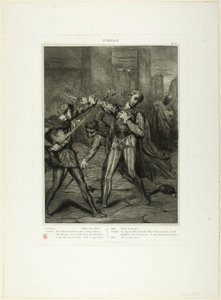Villain, Thou Diest, Plate Ten from Othello by Théodore Chassériau