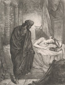 Yet She Must Die: Plate 11 from Othello Act 5, Scene 2, etched 1844, reprinted 1900 by Théodore Chassériau