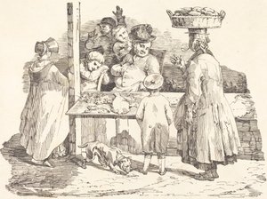 The Dozing Fishmonger by Théodore Gericault and Nicolas Toussaint Charlet