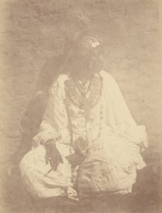 Portrait of a North African Woman Sitting Against a Wall by Théodule Devéria